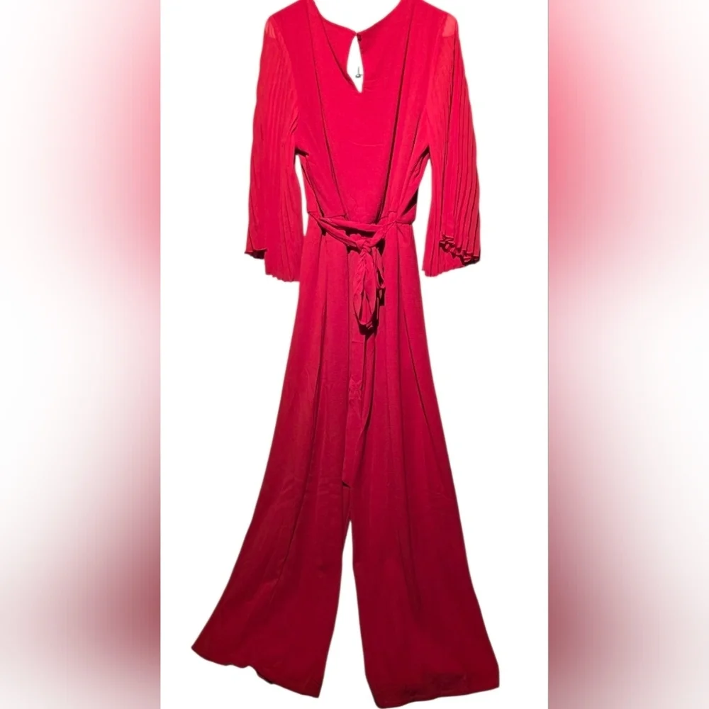 Luxology XL Elegant Red Women's Jumpsuit EUC PTP 22 Inseam 34 - Picture 2 of 3